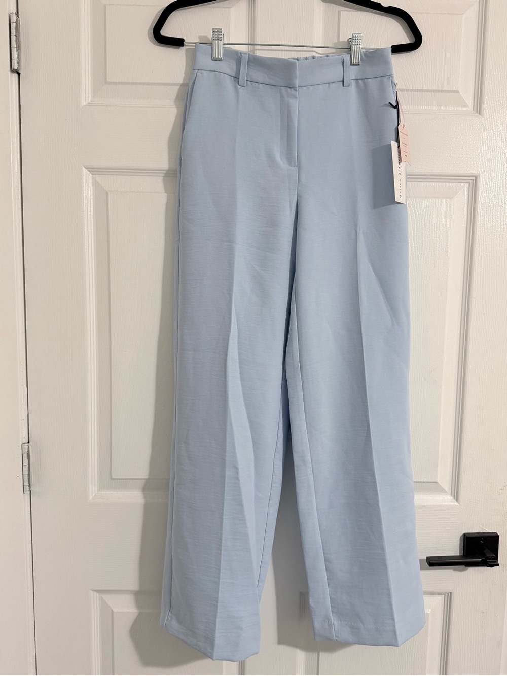 Light Blue Wide-Leg Women's Trousers